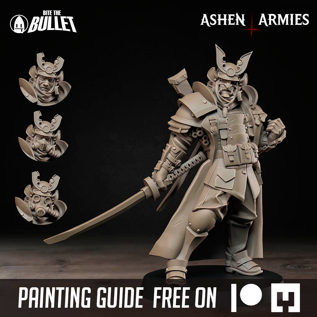 Bullet Crusade, Holy Shogunate, Lieutenant | D&D Pathfinder TTRPG Miniature | Bite the Bullet