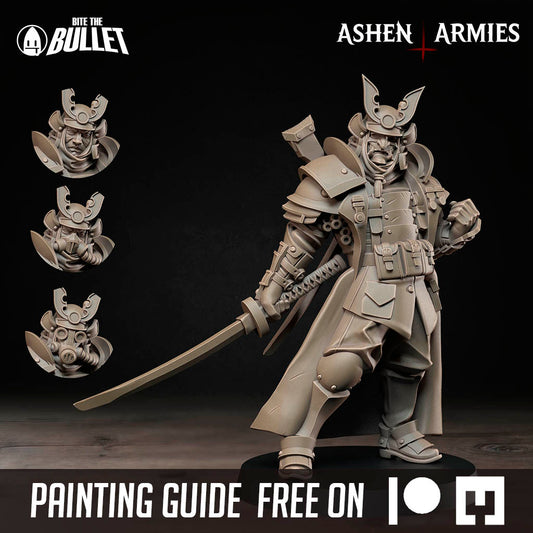 Bullet Crusade, Holy Shogunate, Lieutenant | D&D Pathfinder TTRPG Miniature | Bite the Bullet