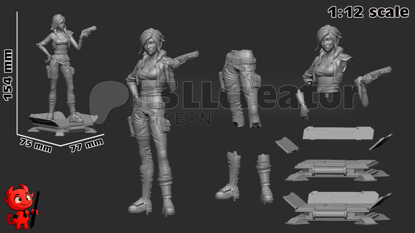 1:12 Crimson Siren | Resin Garage Kit Figure Game Fan Art | h3LL creator