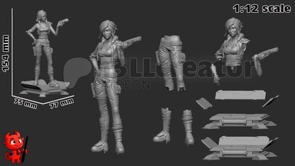 1:12 Crimson Siren | Resin Garage Kit Figure Game Fan Art | h3LL creator