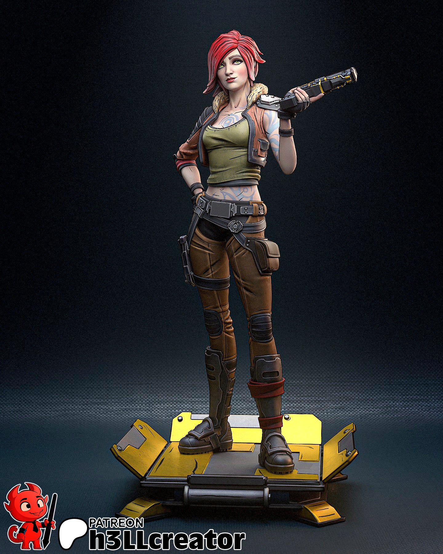 1:12 Crimson Siren | Resin Garage Kit Figure Game Fan Art | h3LL creator