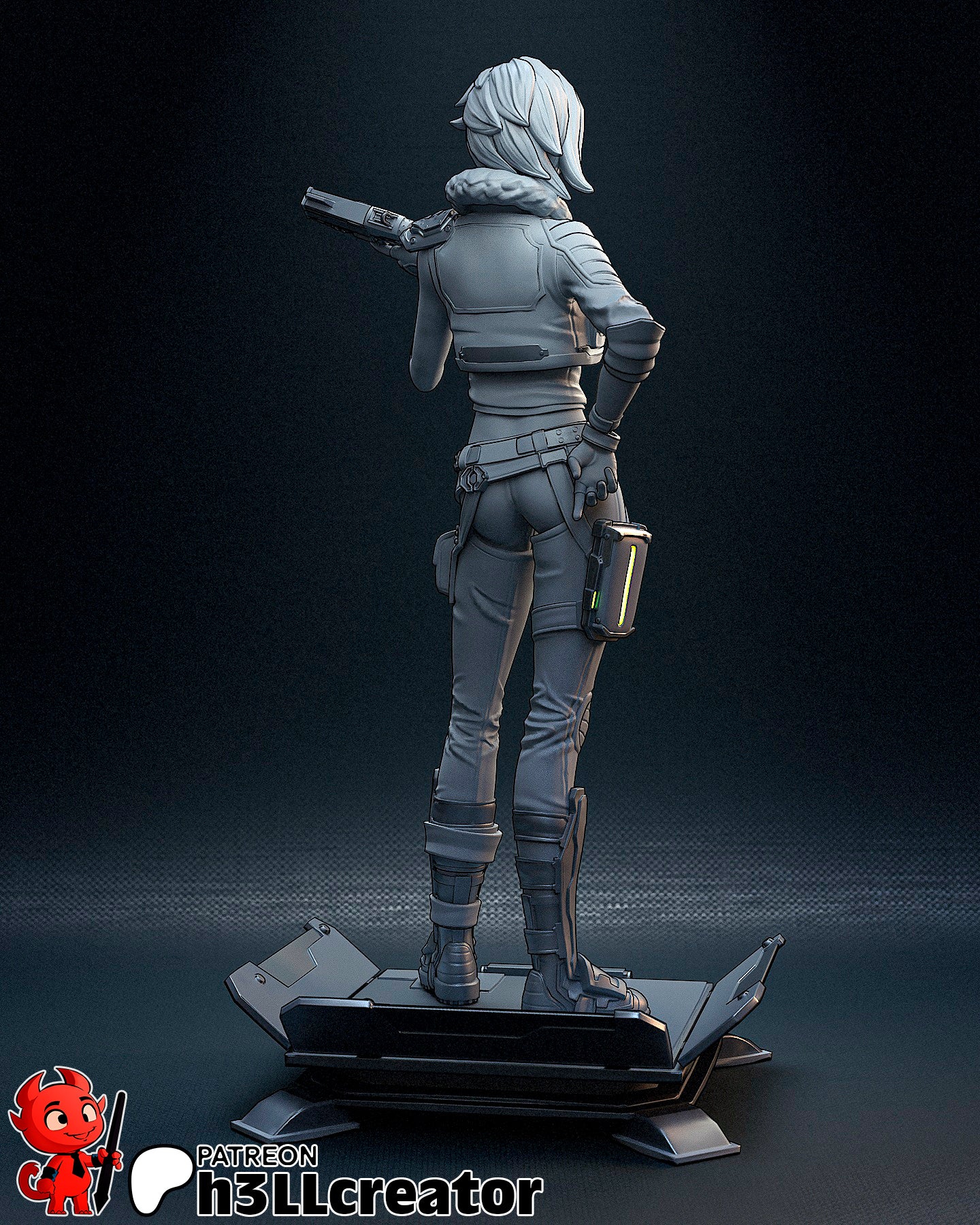 1:12 Crimson Siren | Resin Garage Kit Figure Game Fan Art | h3LL creator