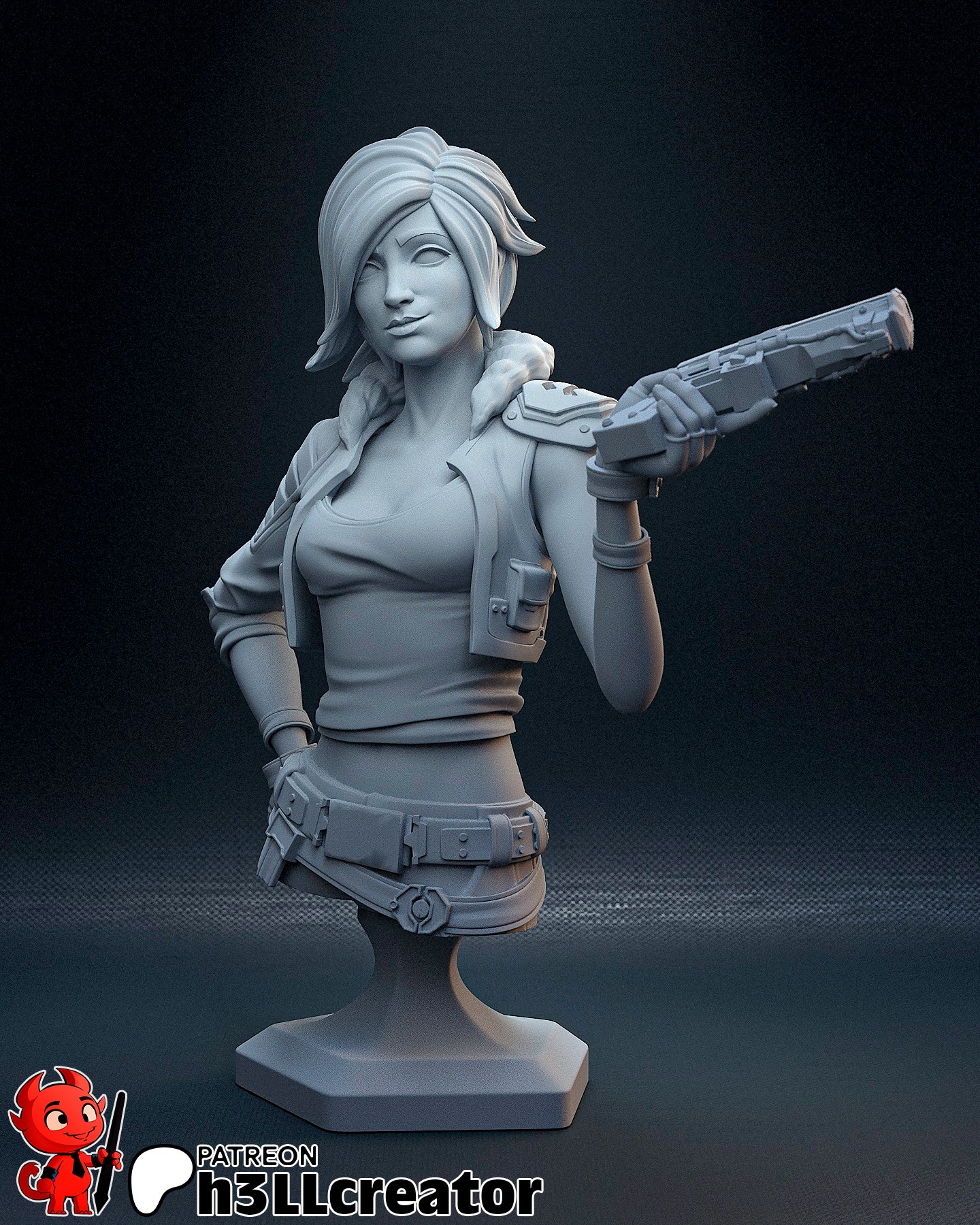 1:12 Crimson Siren | Resin Garage Kit Figure Game Fan Art | h3LL creator