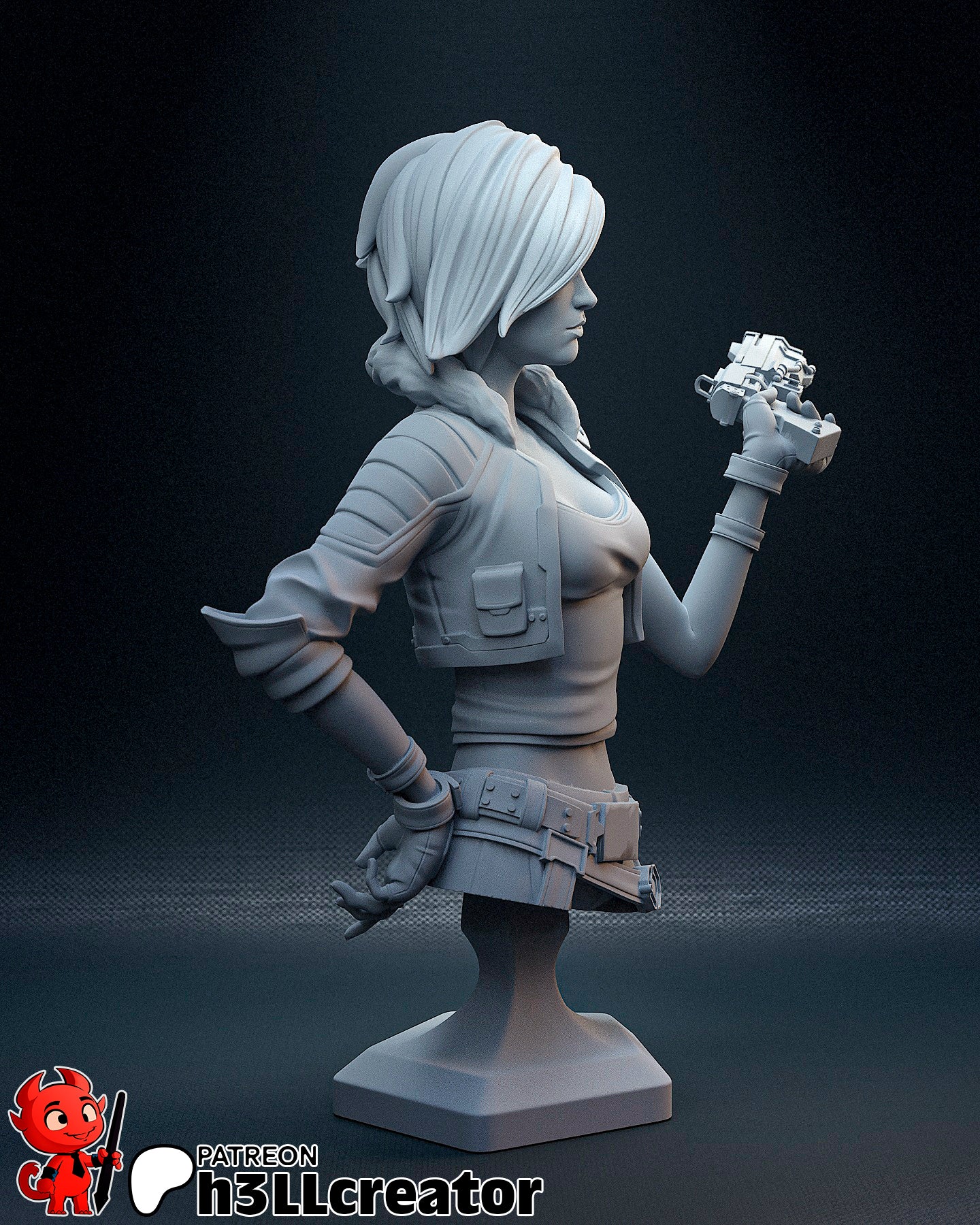 1:12 Crimson Siren | Resin Garage Kit Figure Game Fan Art | h3LL creator