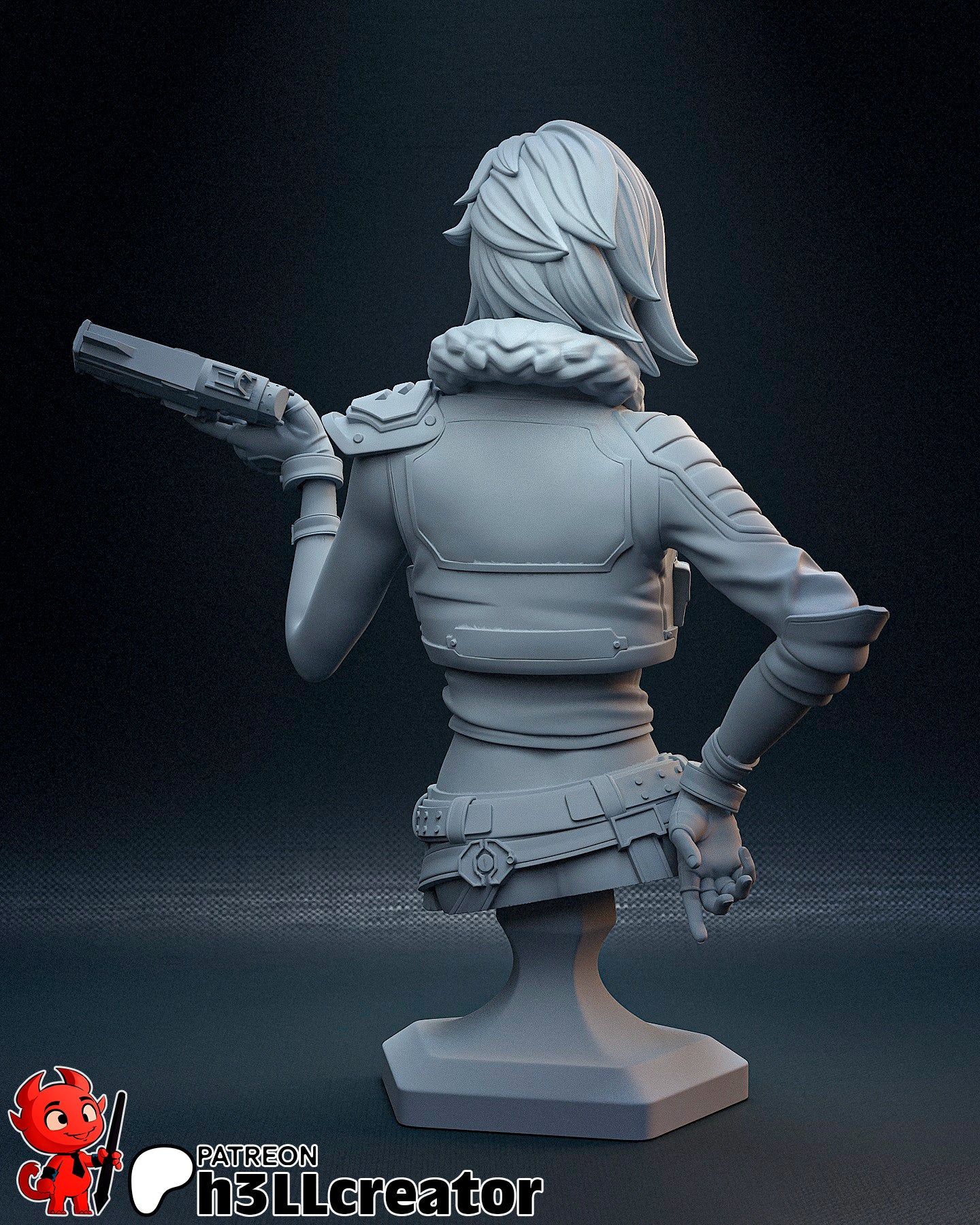 1:12 Crimson Siren | Resin Garage Kit Figure Game Fan Art | h3LL creator