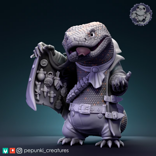 Gila Monster Lizard Smuggler | D&D Humblewood TTRPG Miniature | Pepunki Creatures