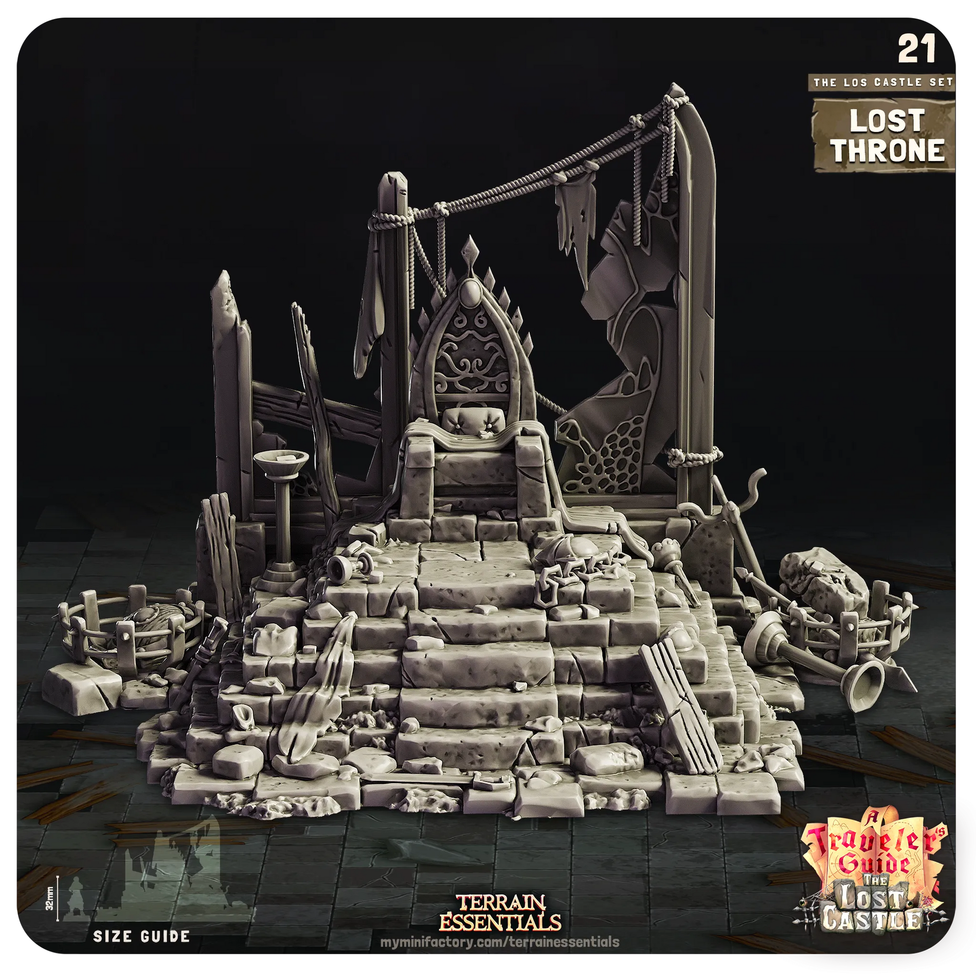 The Lost Castle Set | TTRPG Scatter Diorama Dollhouse Miniature | Terrain Essentials