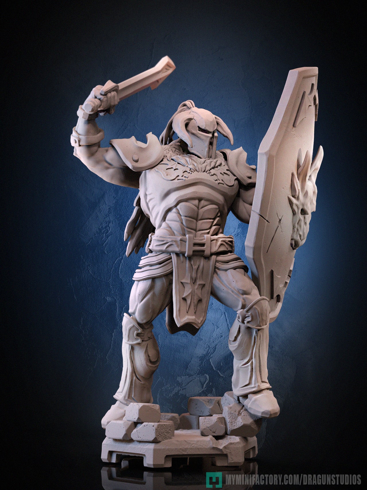 Battler Knight | D&D TTRPG Miniature | Dragun Studios