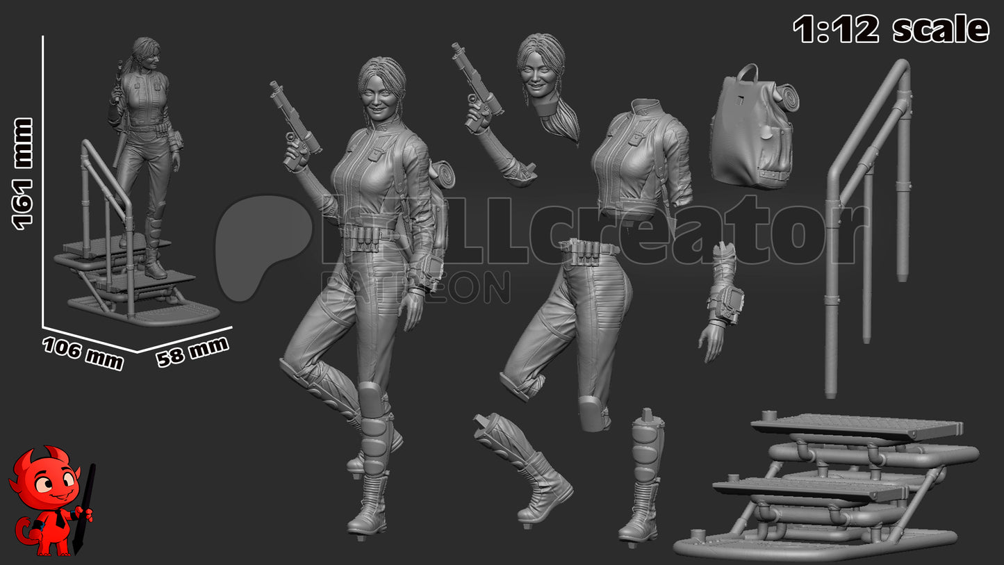 1:12 Atomic Nomad | Resin Garage Kit Figure Game Fan Art | h3LL creator