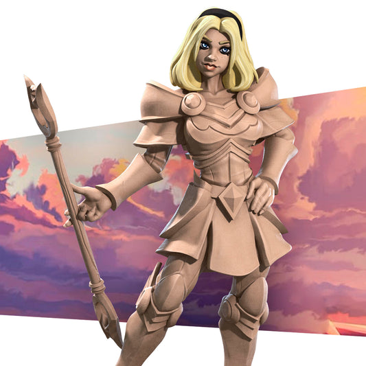 Luminosity Lady D&D TTRPG miniature by Tattles Told 3D, featuring a detailed fantasy female figure with glowing elements.