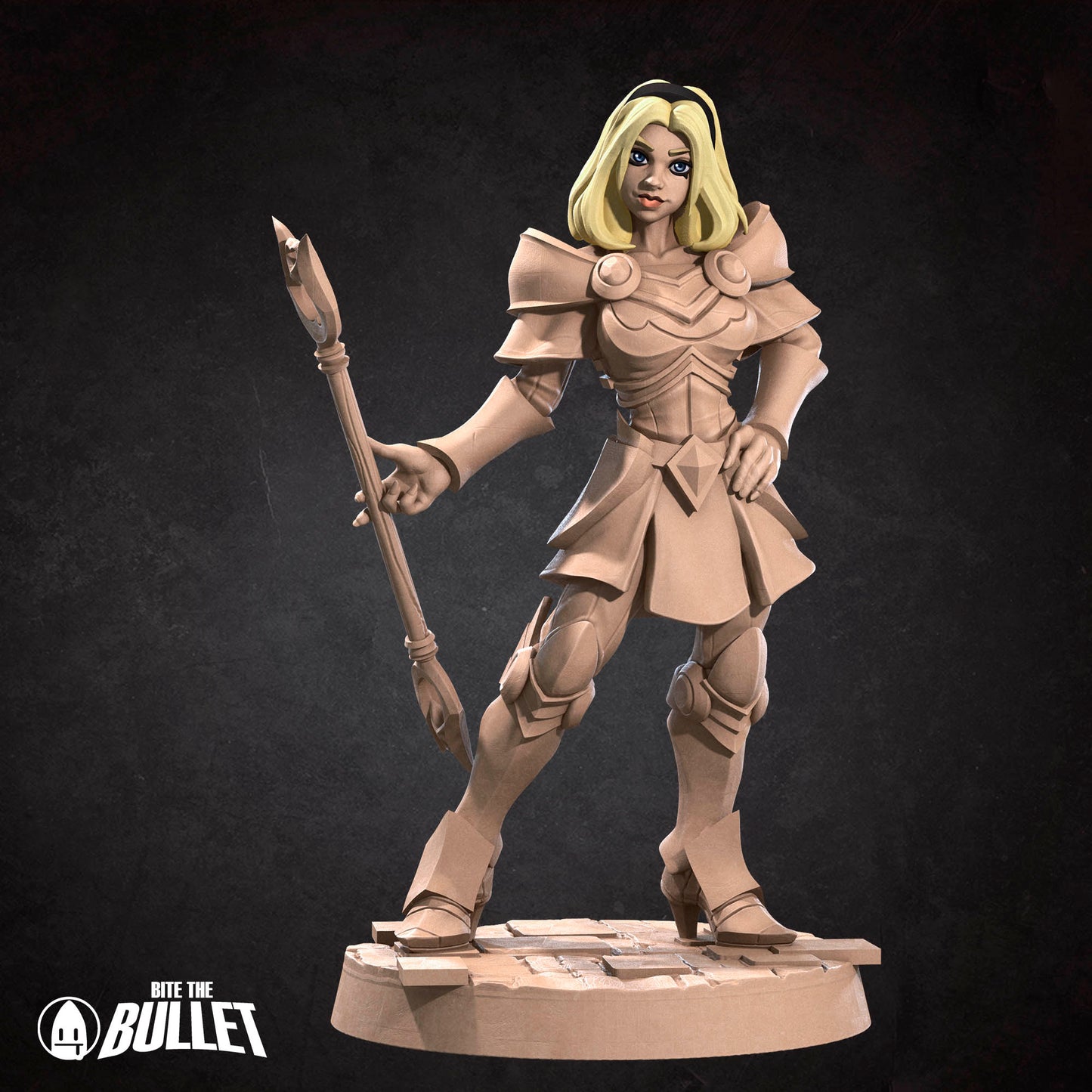 Luminosity Lady D&D TTRPG miniature by Tattles Told 3D, featuring a detailed female fantasy character with glowing elements.