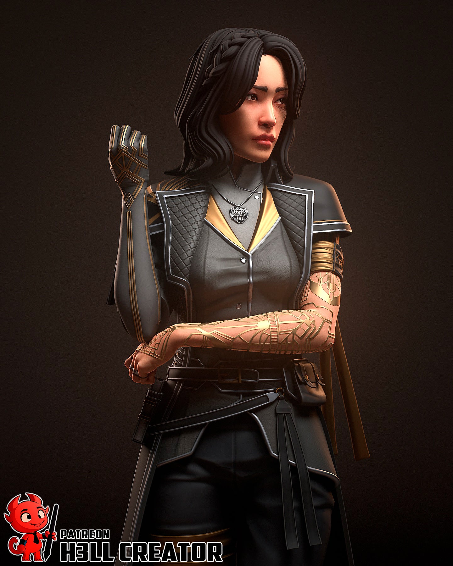 1:12 Tattooed Duelist | Resin Garage Kit Figure Game Fan Art | h3LL creator