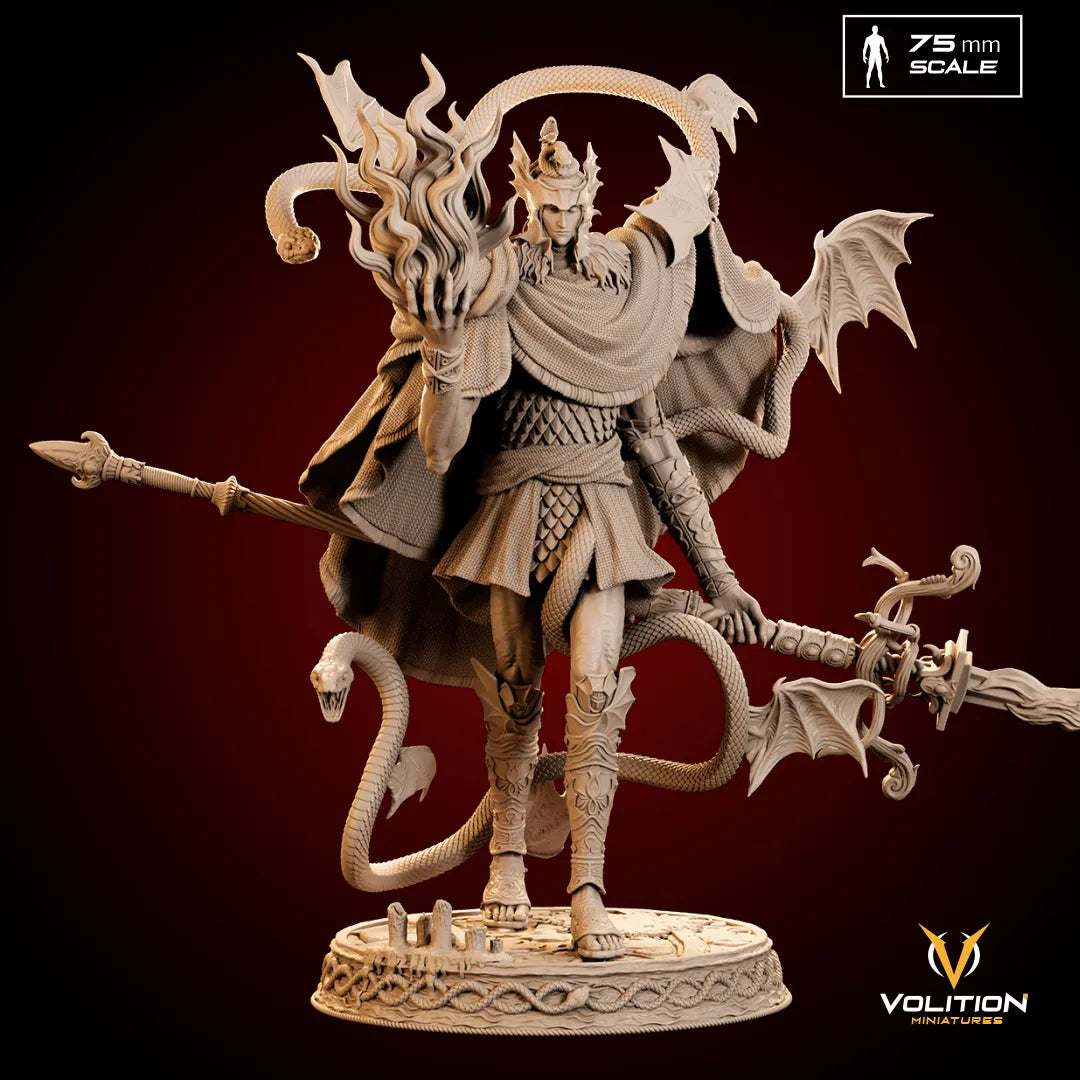 Mezrak, the Flamepiercer Serpent | Gaming Miniature or Display Garage Kit | Volition Miniatures
