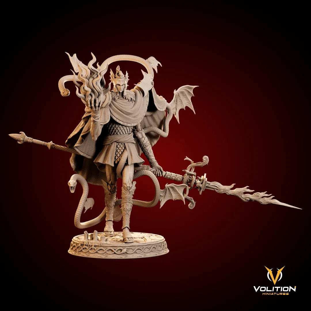 Mezrak, the Flamepiercer Serpent | Gaming Miniature or Display Garage Kit | Volition Miniatures