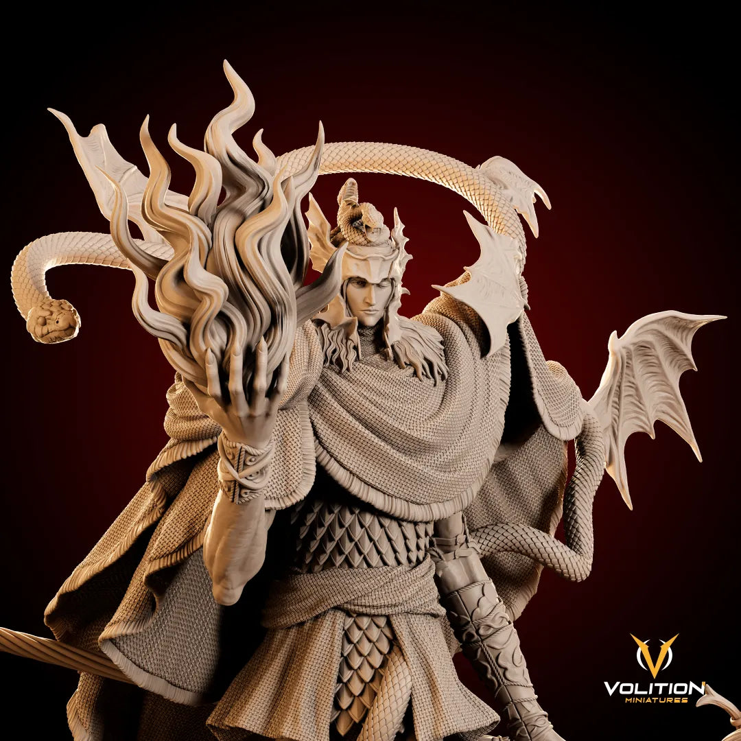 Mezrak, the Flamepiercer Serpent | Gaming Miniature or Display Garage Kit | Volition Miniatures