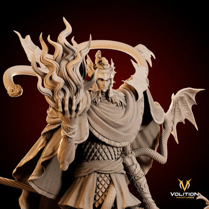 Mezrak, the Flamepiercer Serpent | Gaming Miniature or Display Garage Kit | Volition Miniatures