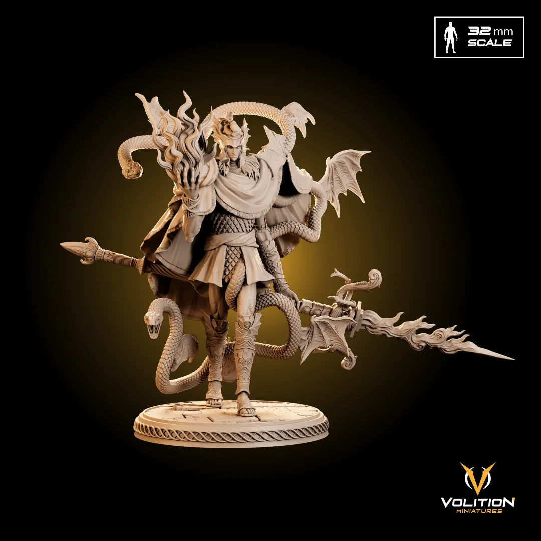 Mezrak, the Flamepiercer Serpent | Gaming Miniature or Display Garage Kit | Volition Miniatures