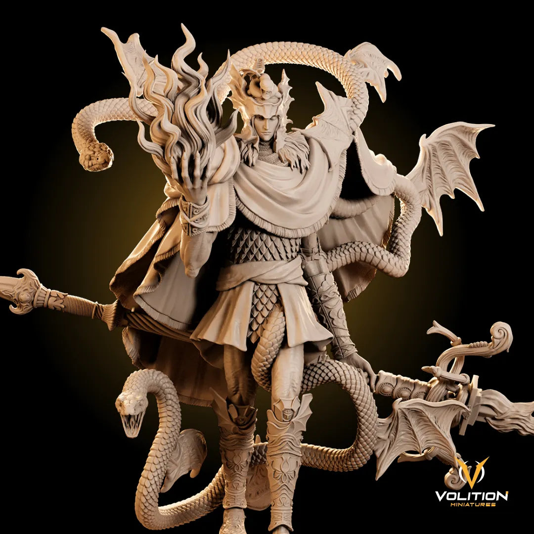 Mezrak, the Flamepiercer Serpent | Gaming Miniature or Display Garage Kit | Volition Miniatures