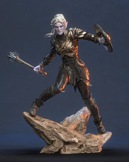 1:12 Drow Paladin | 3D Print Resin Garage Kit Figure | CA 3D Studios