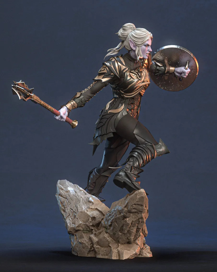 1:12 Drow Paladin | 3D Print Resin Garage Kit Figure | CA 3D Studios