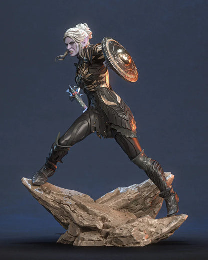 1:12 Drow Paladin | 3D Print Resin Garage Kit Figure | CA 3D Studios