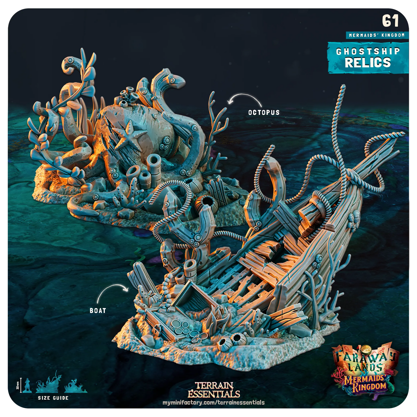 Mermaids Kingdom Set | TTRPG Scatter Diorama Dollhouse Miniature | Terrain Essentials