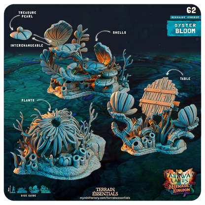Mermaids Kingdom Set | TTRPG Scatter Diorama Dollhouse Miniature | Terrain Essentials