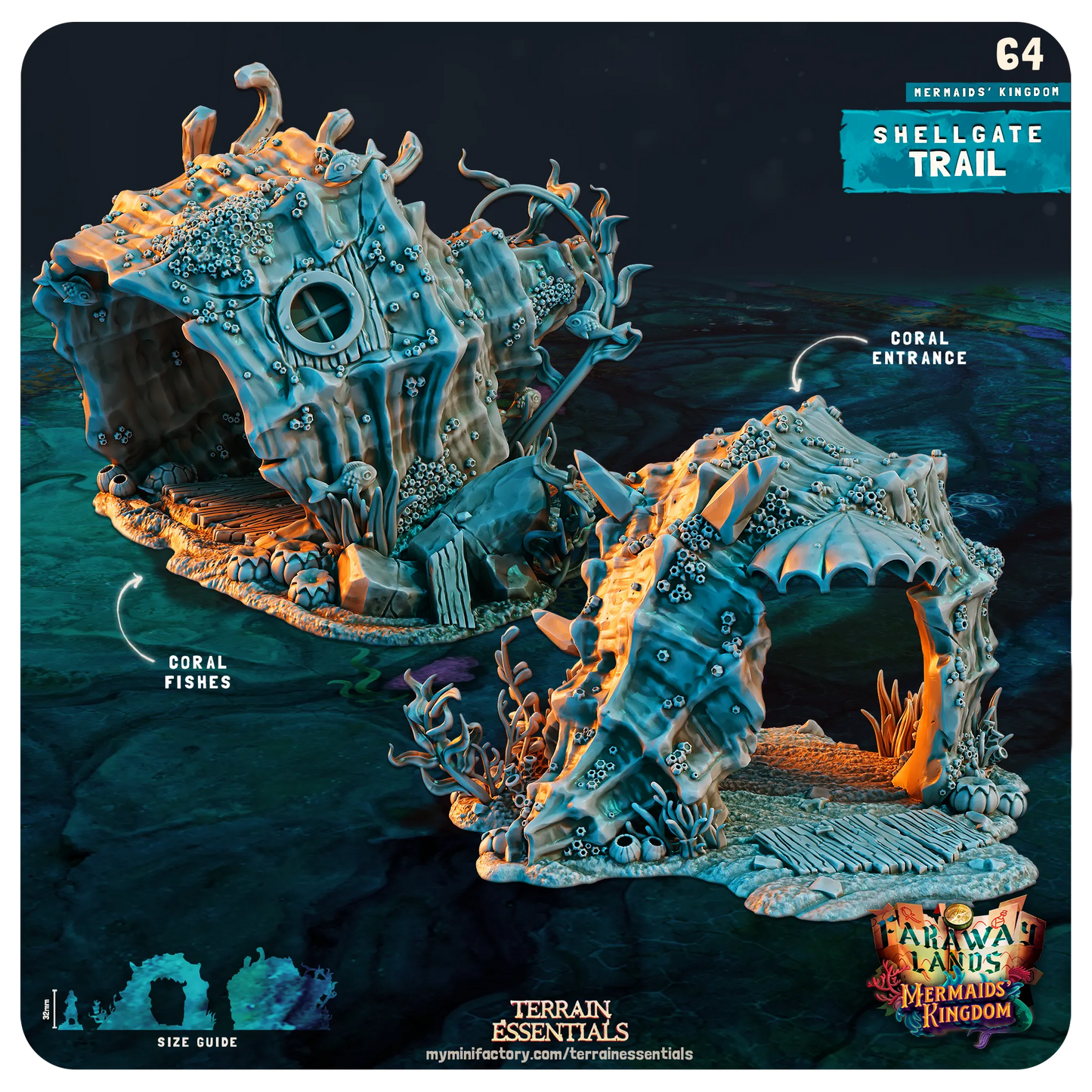 Mermaids Kingdom Set | TTRPG Scatter Diorama Dollhouse Miniature | Terrain Essentials