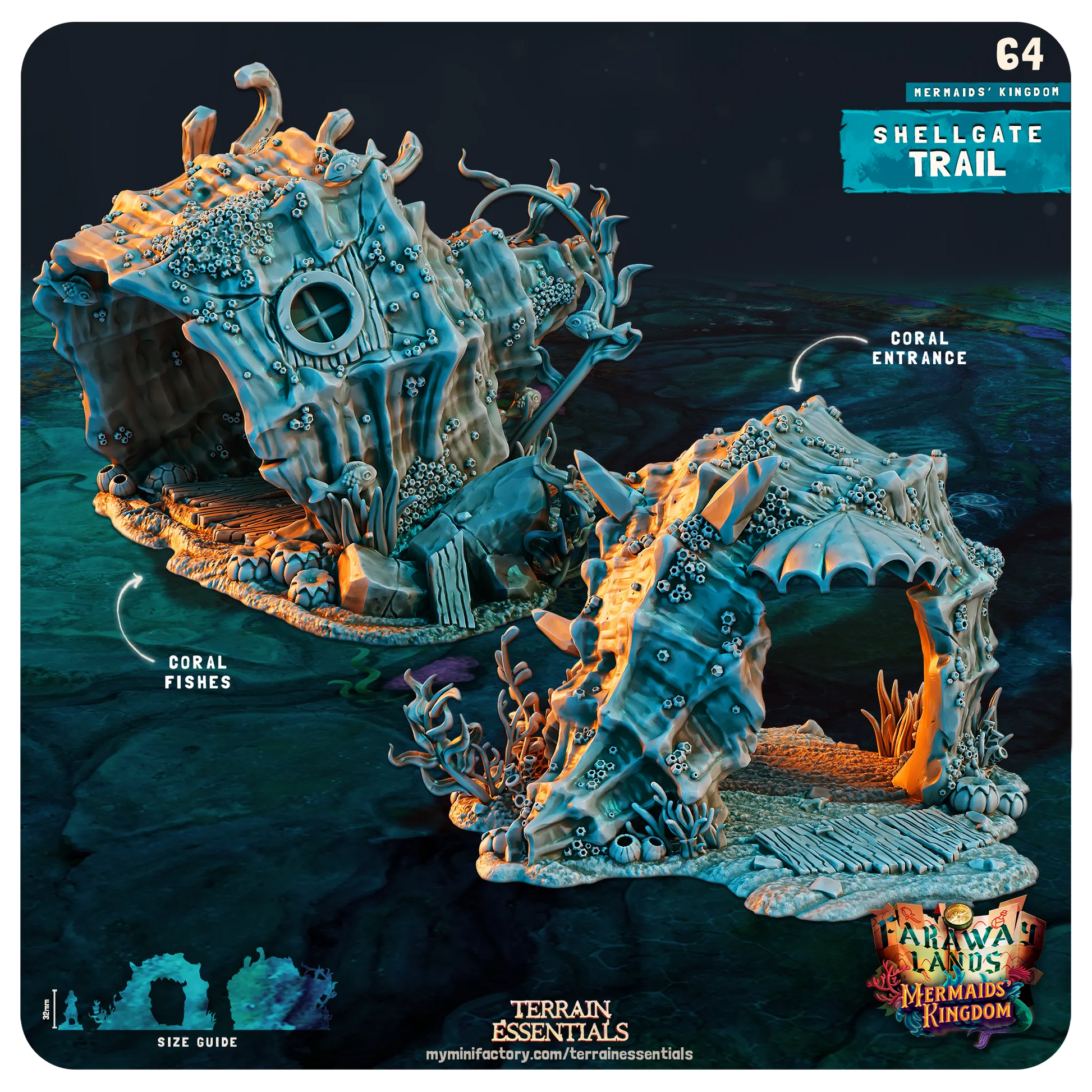 Mermaids Kingdom Set | TTRPG Scatter Diorama Dollhouse Miniature | Terrain Essentials