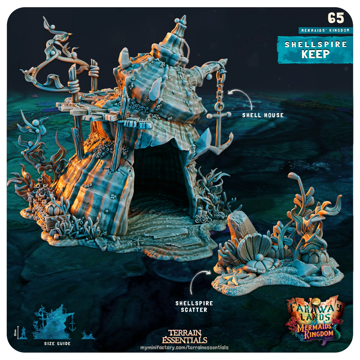 Mermaids Kingdom Set | TTRPG Scatter Diorama Dollhouse Miniature | Terrain Essentials