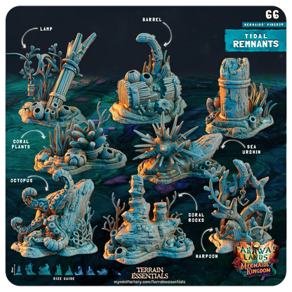 Mermaids Kingdom Set | TTRPG Scatter Diorama Dollhouse Miniature | Terrain Essentials