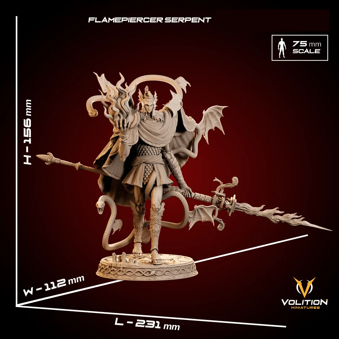 Mezrak, the Flamepiercer Serpent | Gaming Miniature or Display Garage Kit | Volition Miniatures