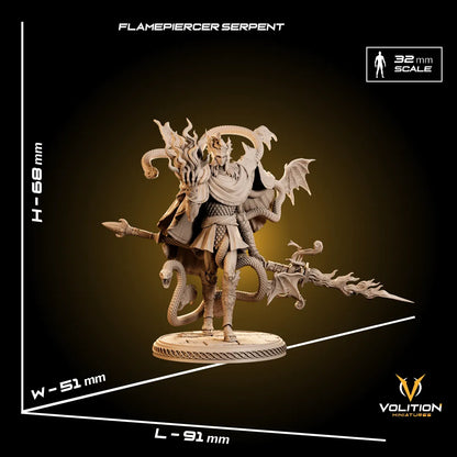 Mezrak, the Flamepiercer Serpent | Gaming Miniature or Display Garage Kit | Volition Miniatures
