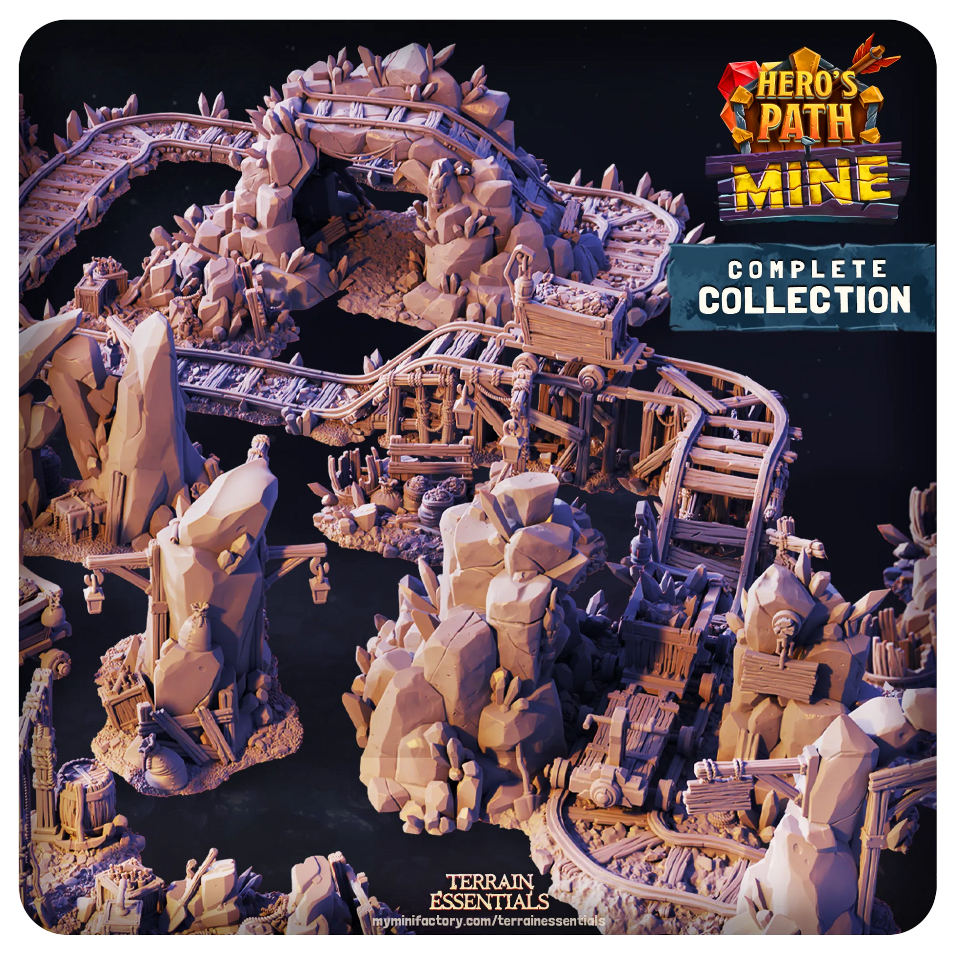 Mines Set | TTRPG Scatter Diorama Dollhouse Miniature | Terrain Essentials