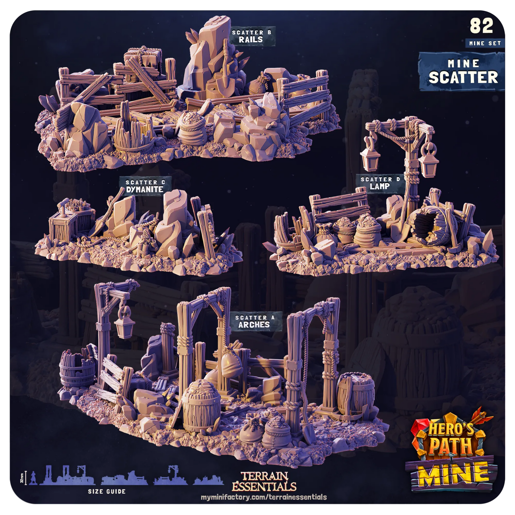 Mines Set | TTRPG Scatter Diorama Dollhouse Miniature | Terrain Essentials