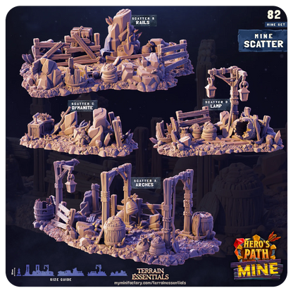 Mines Set | TTRPG Scatter Diorama Dollhouse Miniature | Terrain Essentials