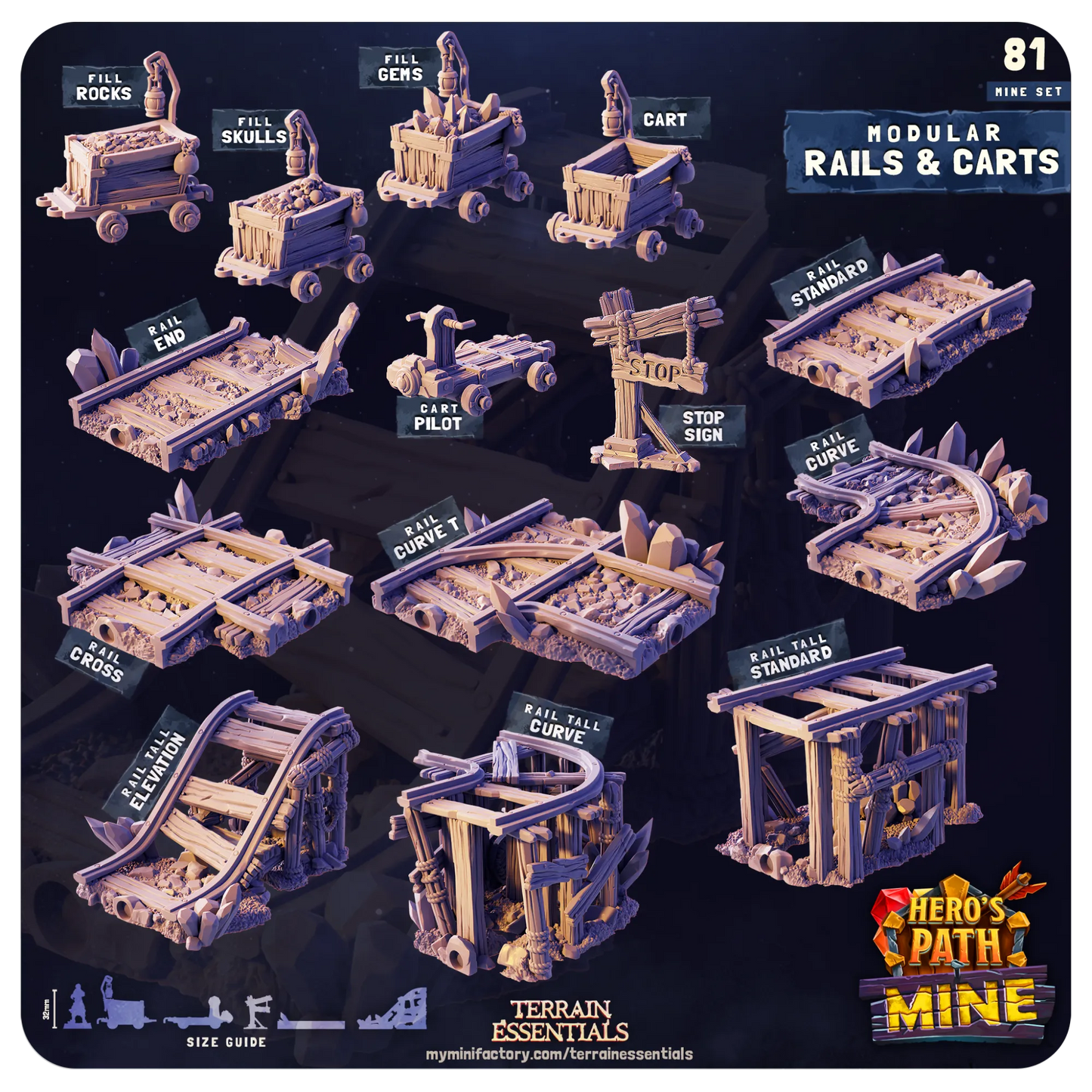 Mines Set | TTRPG Scatter Diorama Dollhouse Miniature | Terrain Essentials
