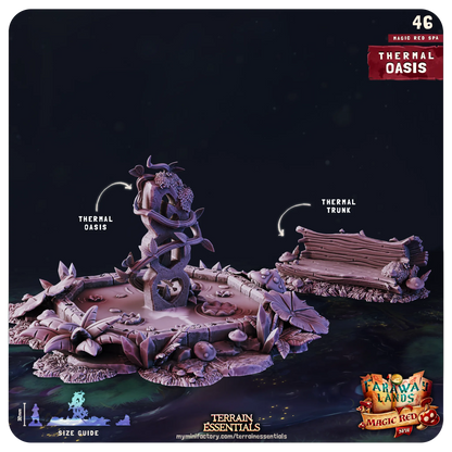 Red Magic Spa Set, Valentine's Love | TTRPG Scatter Diorama Dollhouse Miniature | Terrain Essentials