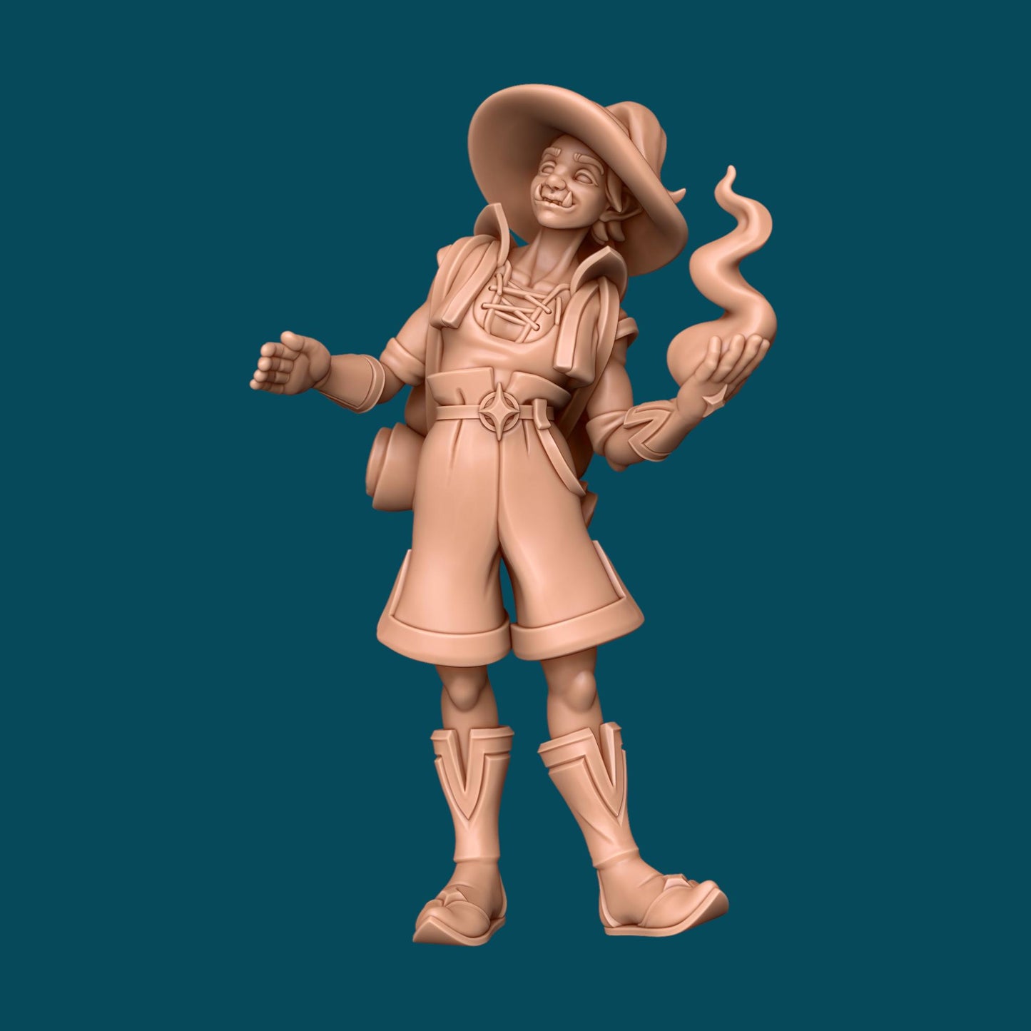 Magic, Half-Orc Wizard + Might, Fawn Warrior | Couple | TTRPG D&D Miniature | Awkward Penguin Minis