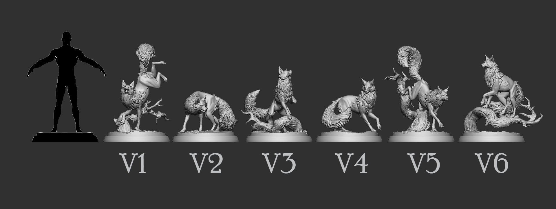 Magic Foxes | TABLETOP SCALE | TTRPG D&D Miniature | White Werewolf Tavern