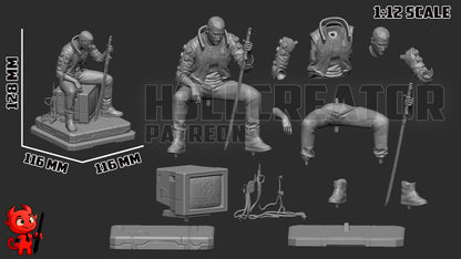 1:12 Cyber Rebel Male | Resin Garage Kit Figure Game Fan Art | h3LL creator