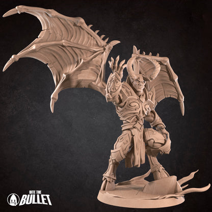 Realm of Bulletcraft, Dreadlord Necromancer | D&D Pathfinder TTRPG Miniature | Bite the Bullet