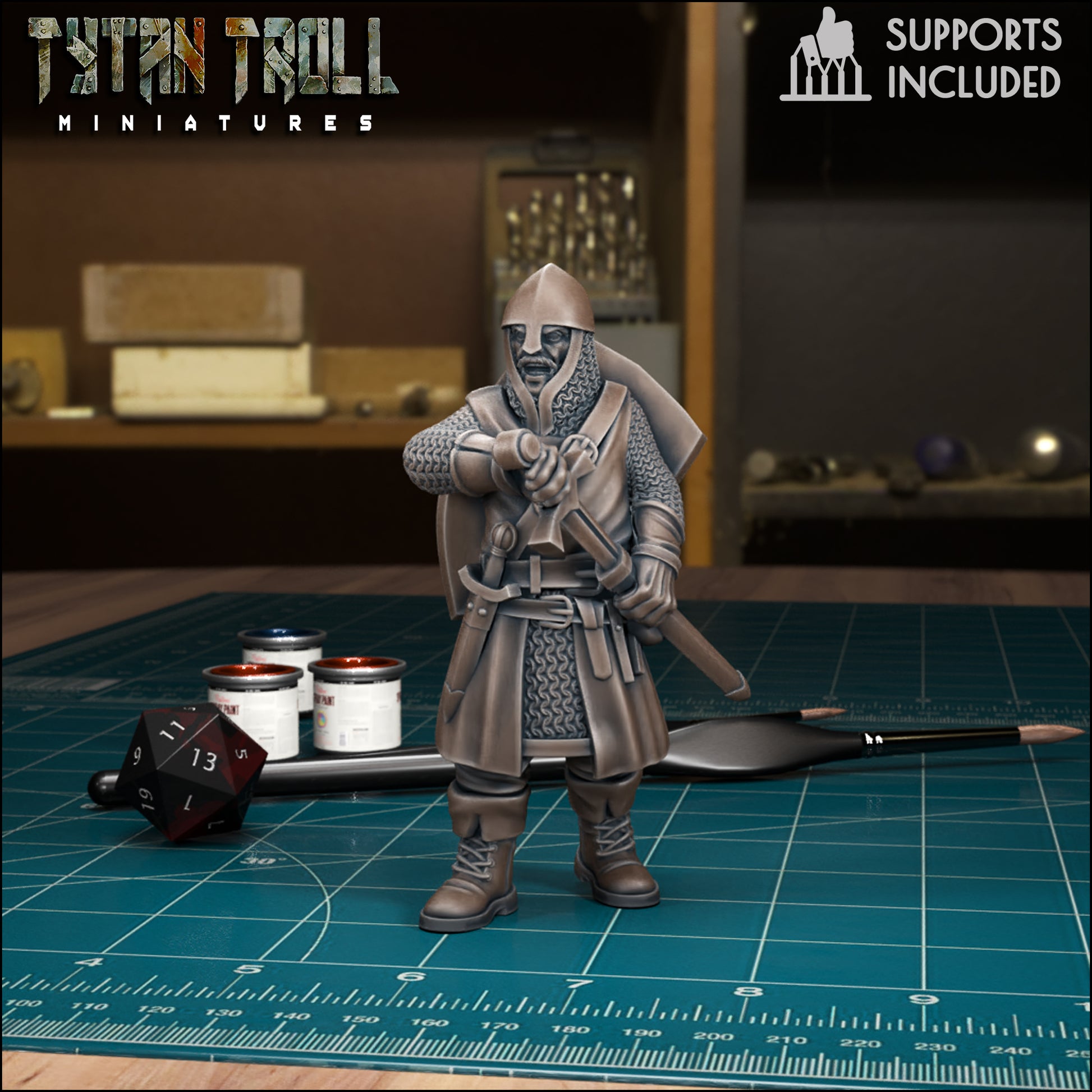 CoS Man at Arms | D&D TTRPG Mini | TytanTroll Miniatures