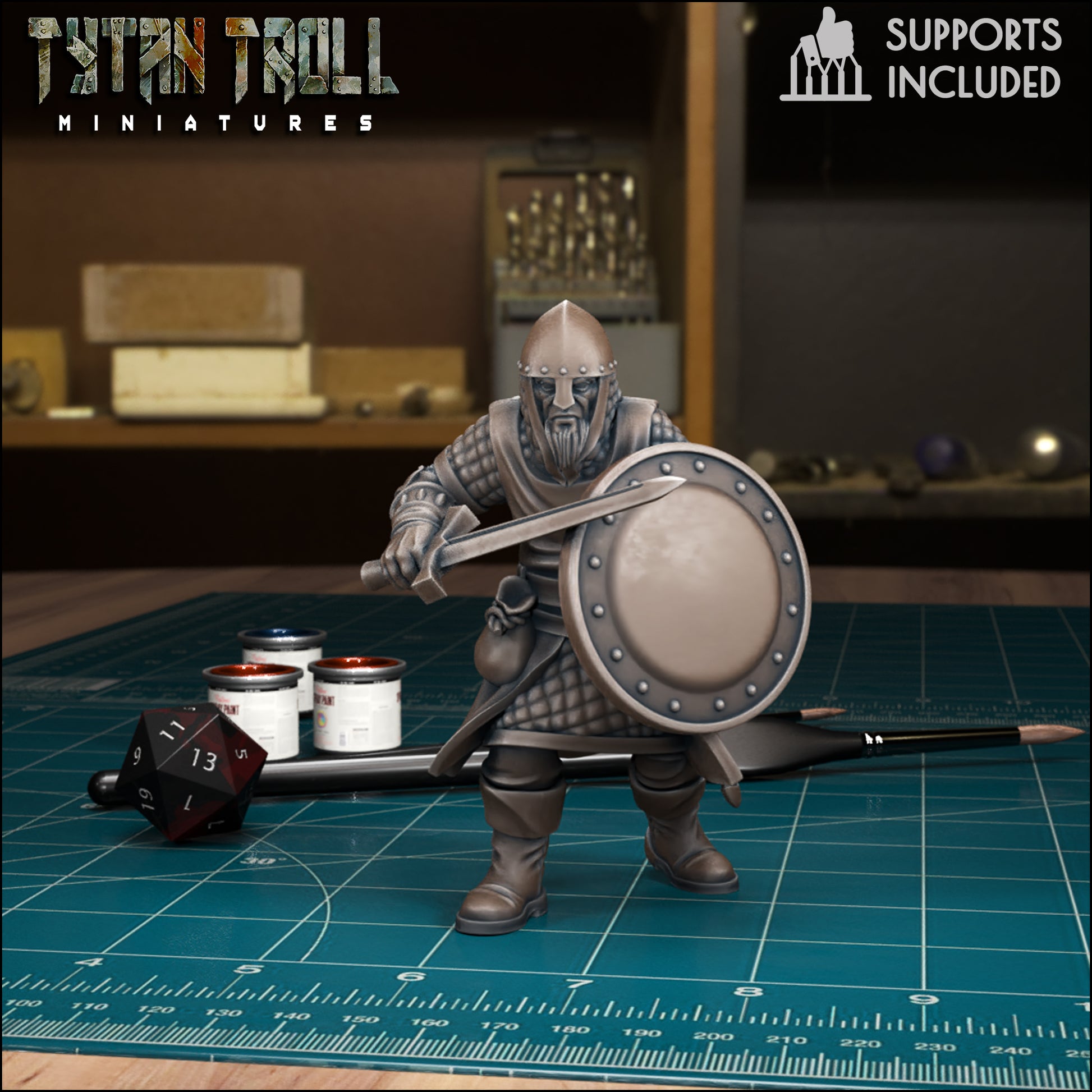 CoS Man at Arms | D&D TTRPG Mini | TytanTroll Miniatures