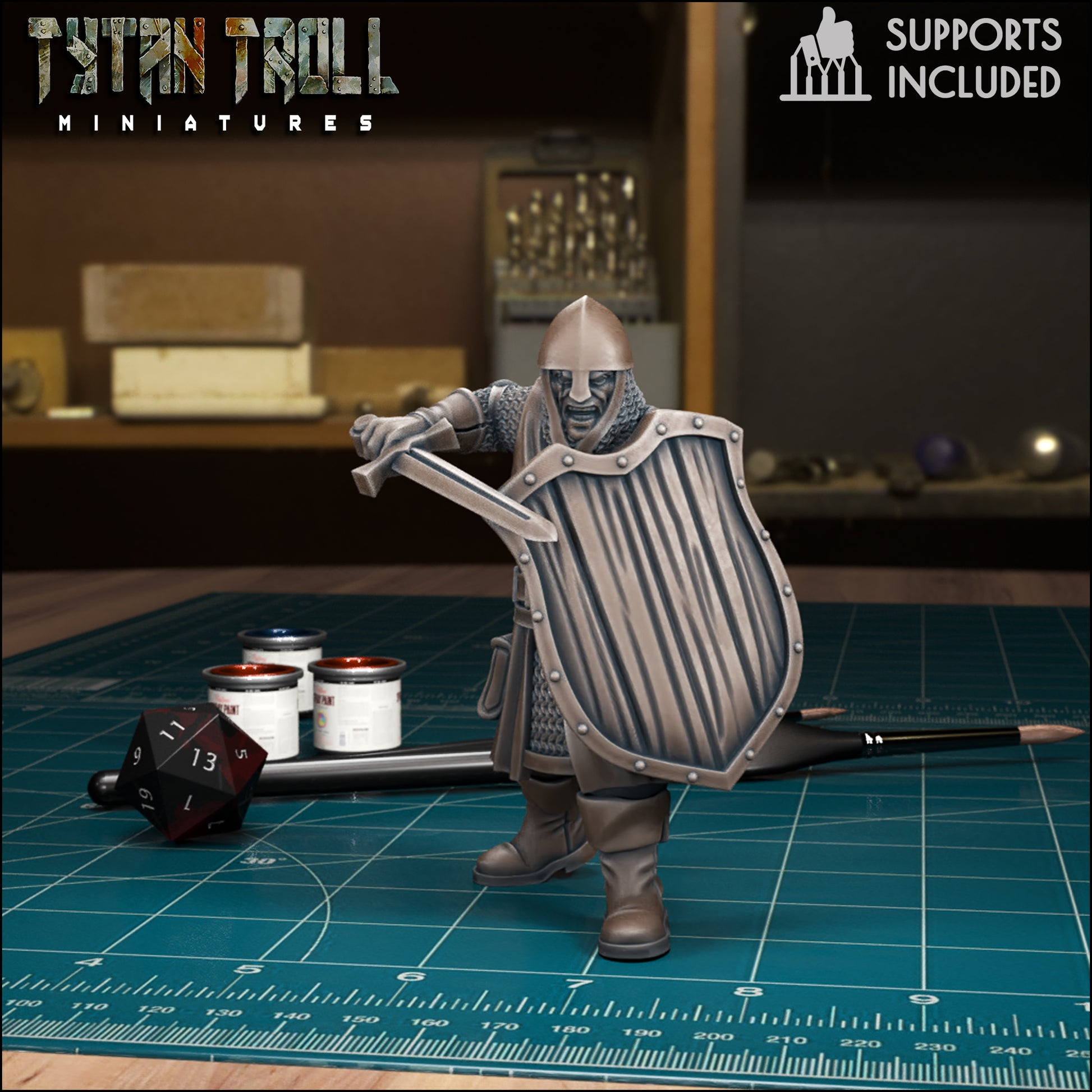 CoS Man at Arms | D&D TTRPG Mini | TytanTroll Miniatures