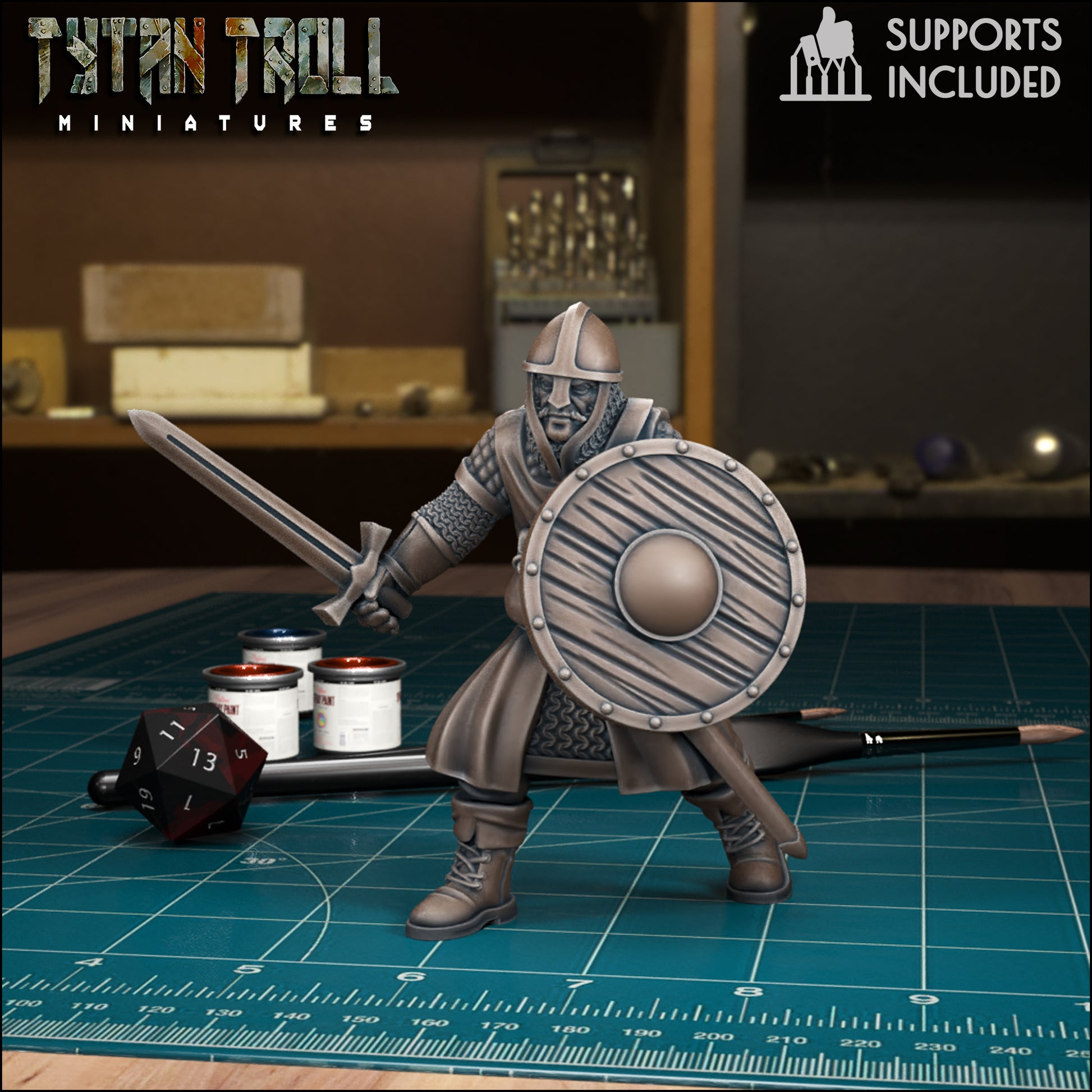 CoS Man at Arms | D&D TTRPG Mini | TytanTroll Miniatures