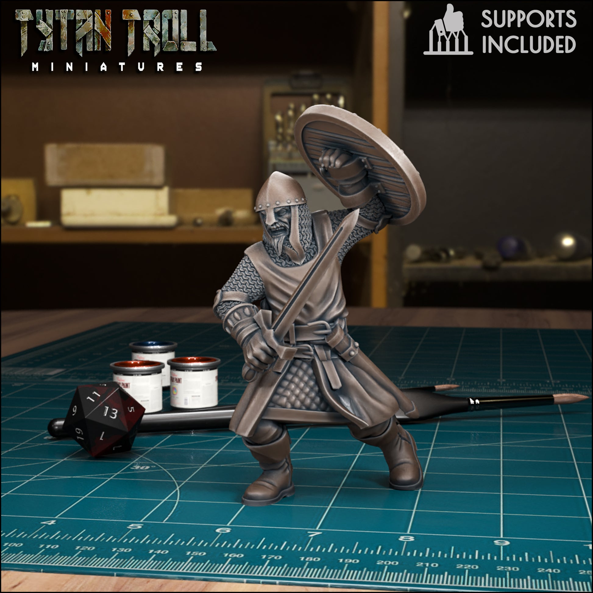 CoS Man at Arms | D&D TTRPG Mini | TytanTroll Miniatures