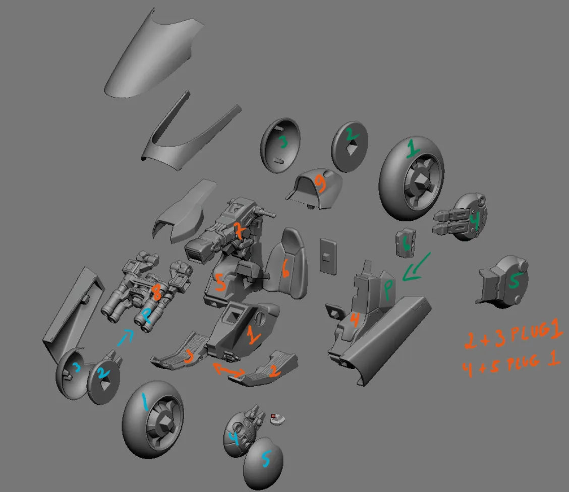 1:12 Neo-Tokyo Run | 3D Printed Resin Garage Kit Figure | CA 3D Studios