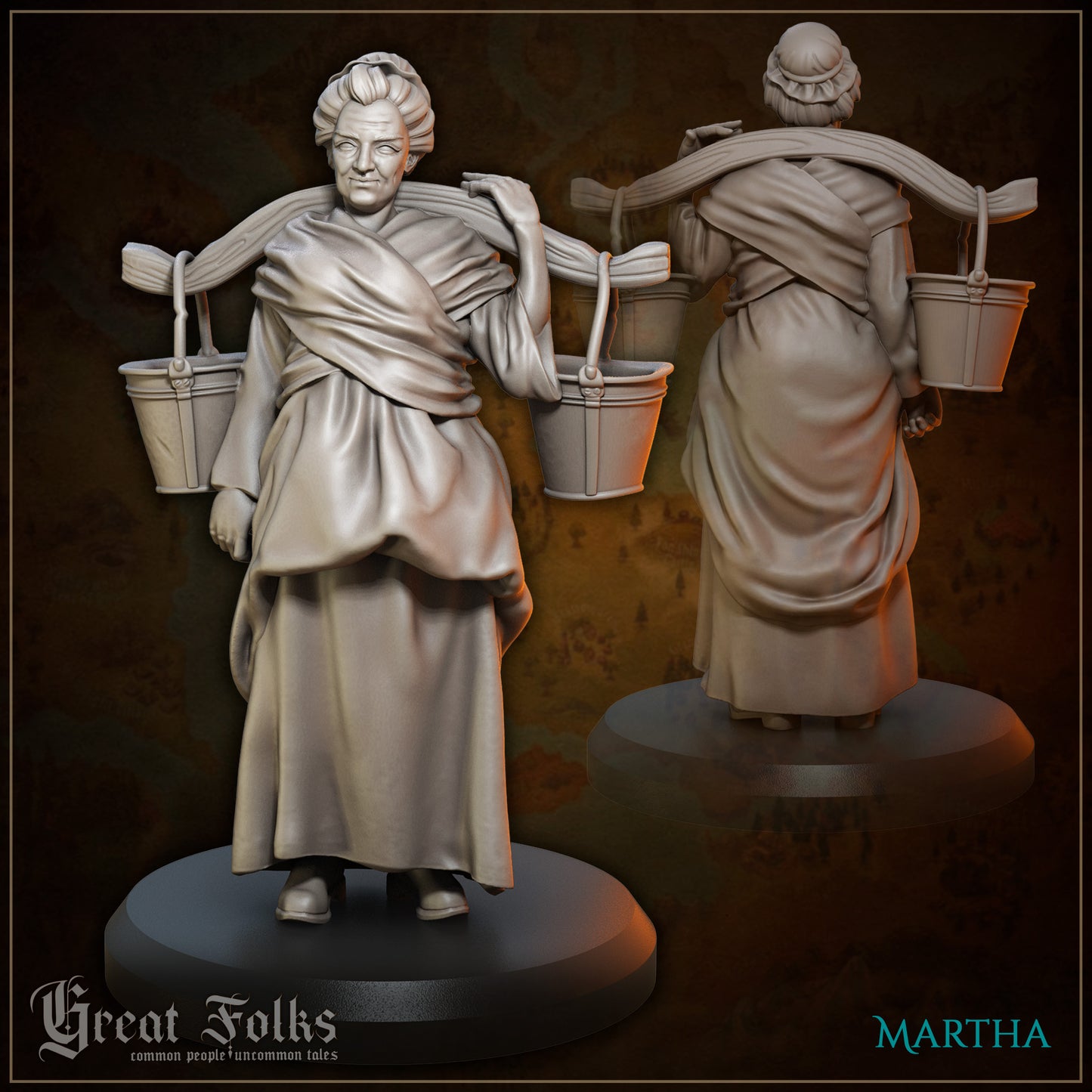 Great Folks Townsfolk, Part 2 | NPCs, Villagers, Children | Tabletop Gaming Miniatures Collection | Great Grimoire