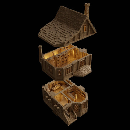 Medieval Apothecary | 28mm Scale | D&D TTRPG Playable 3D Printed Building Terrain Scenery | MiniatureLand